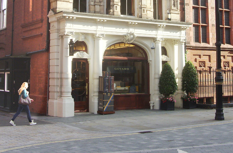Goyard luggage shop on Mount Street in London's Mayfair