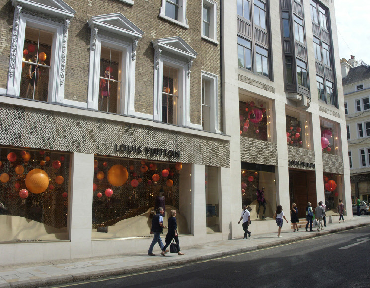 Louis Vuitton store on New Bond Street in London’s Mayfair