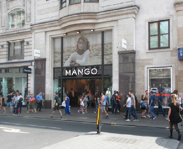 Mango clothing store near Oxford Circus in central London