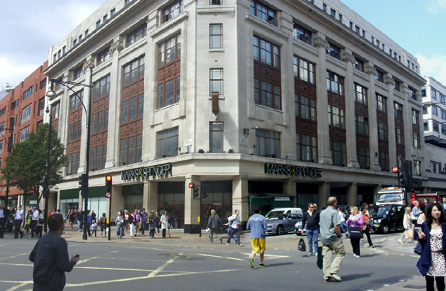 Marks and Spencer clothing store on Oxford Street, near Marble Arch