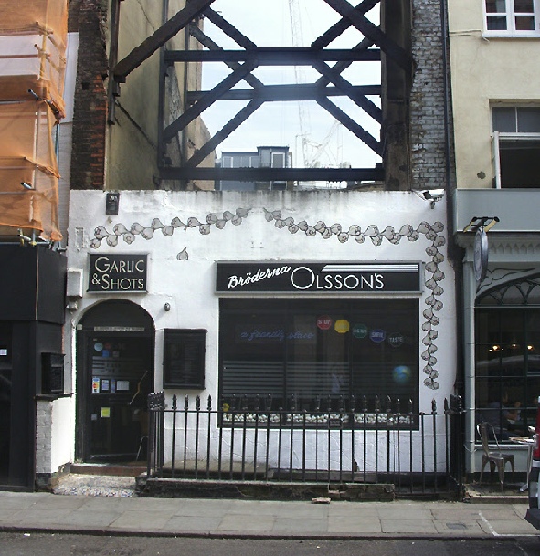 Olsson's garlic and shots restaurant in London's Soho