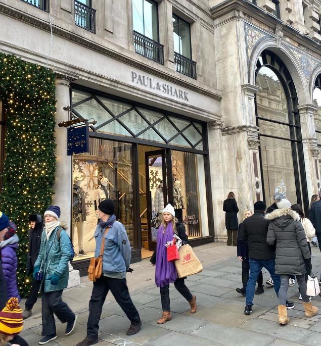 Paul and Shark menswear shop on Regent Street in London