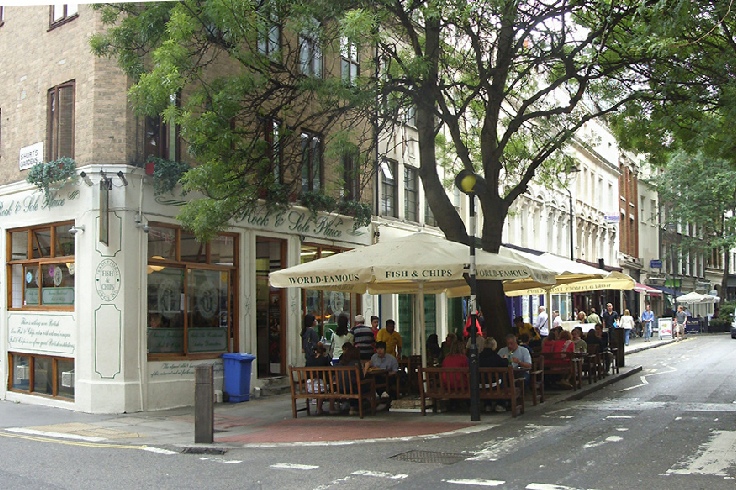 The Rock and Sole Plaice restaurant on Endell Street in London's Covent Garden