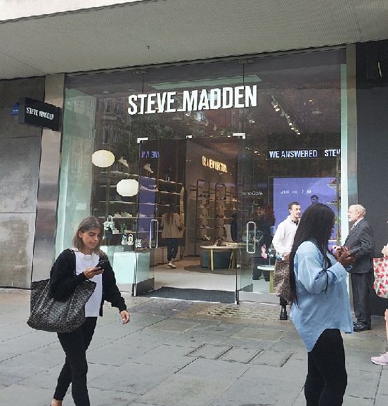 Steve Madden shoe shop on London's Oxford Street