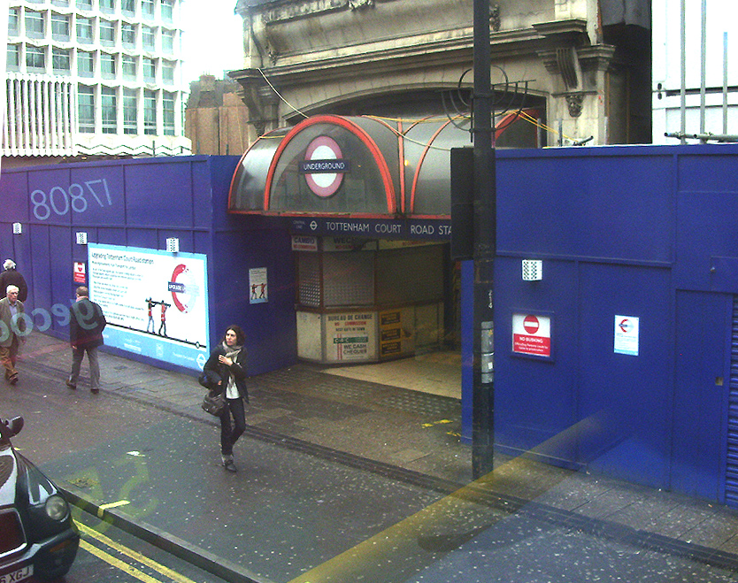 Crossrail works at Tottenham Court Road